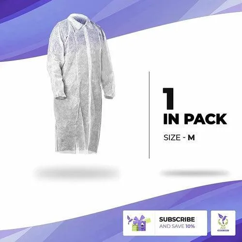 AMZ Disposable Gowns 3X-Large. Pack of 10 Adult Surgical Gowns. 35 gsm