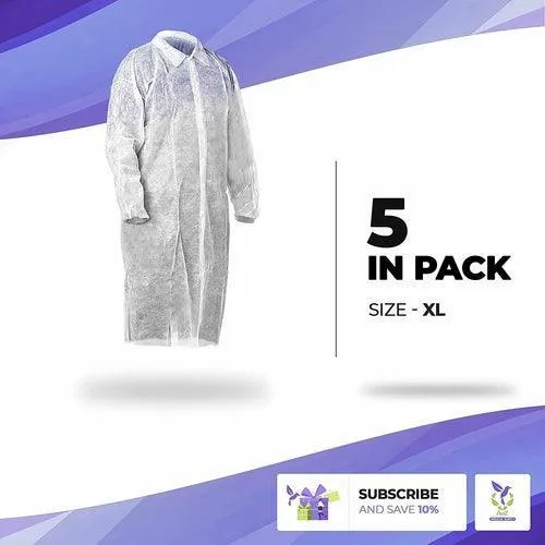 AMZ Disposable Gowns 3X-Large. Pack of 10 Adult Surgical Gowns. 35 gsm