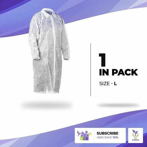 AMZ Disposable Gowns 3X-Large. Pack of 10 Adult Surgical Gowns. 35 gsm
