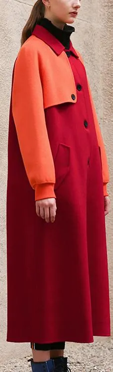 Color-Block Single Breasted Coat