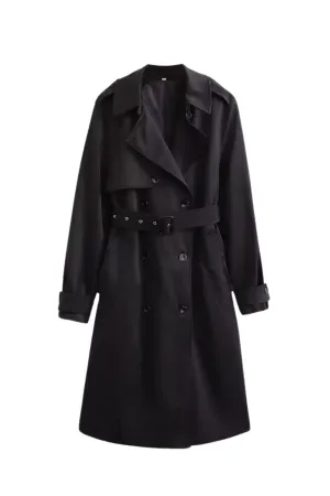 'Denise' Double-breasted Mid-Length Jacket Coat