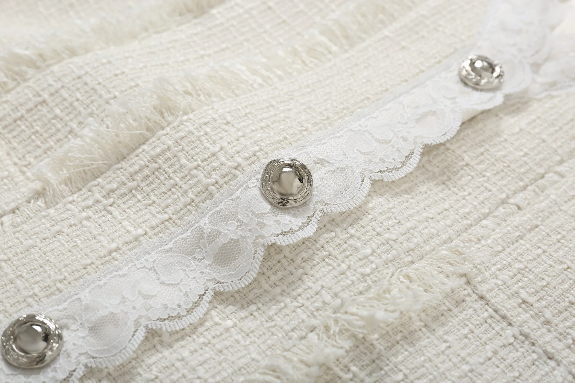 Lace tassel White Jacket