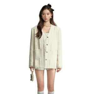 Lace tassel White Jacket