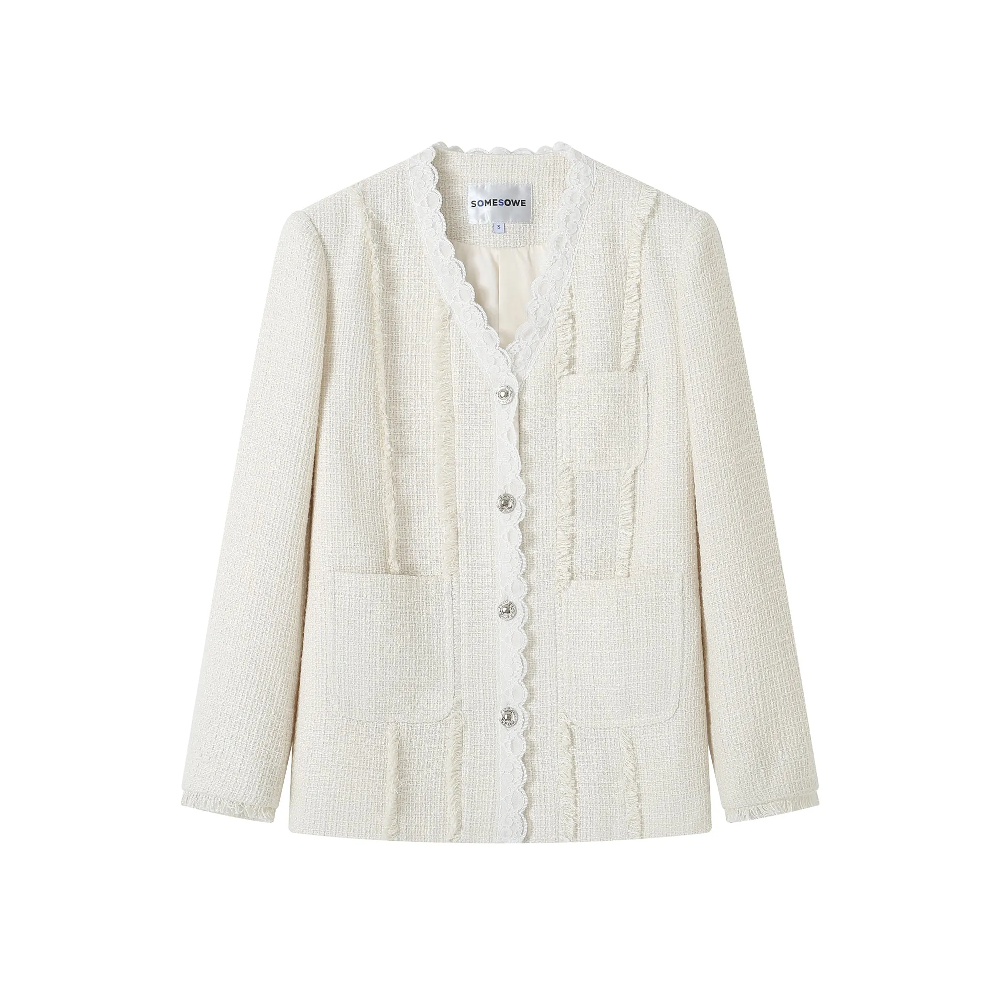 Lace tassel White Jacket