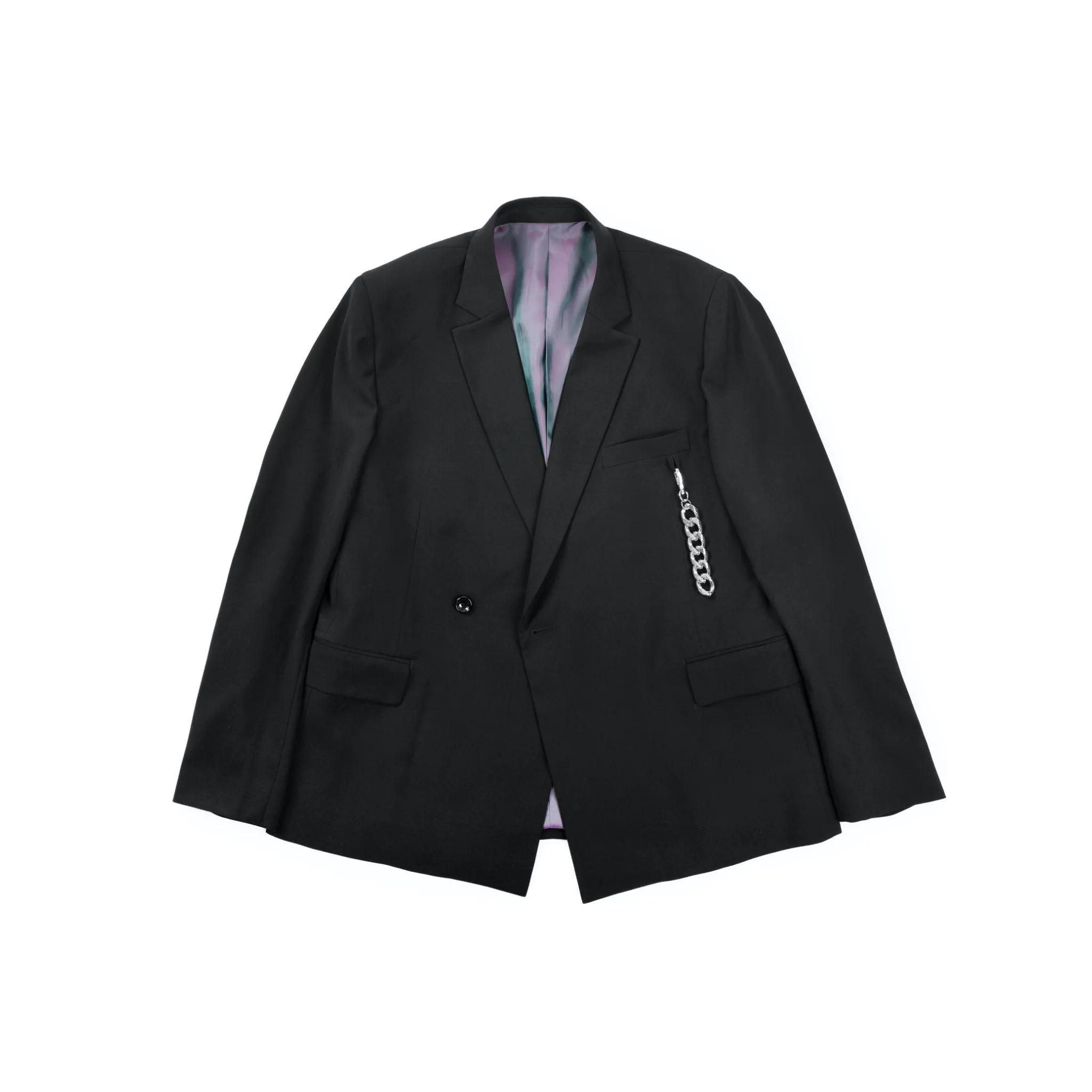Metal Chain Double Breasted Suit Black