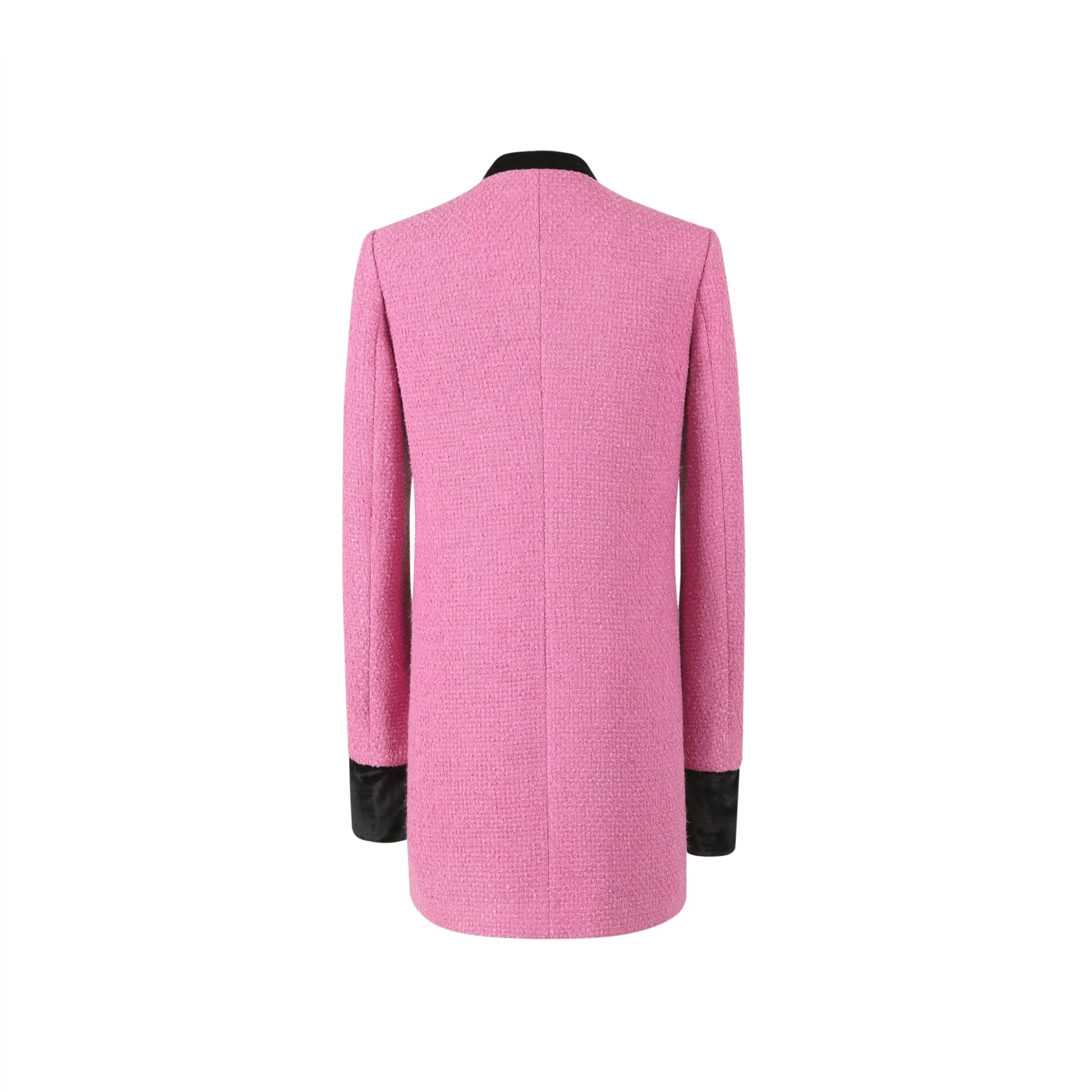 Pink Velvet Bow Mid-Length Jacket