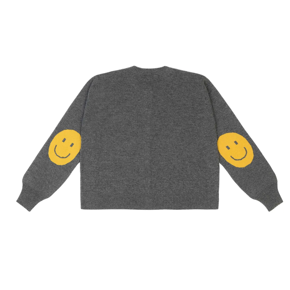 Charming Smile Patch Knit Cardigan - Cozy and Stylish