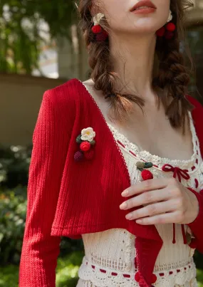 Waxberry Knit Brooch
